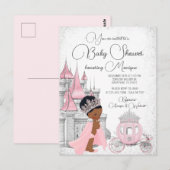 Zwarte Prinses Baby Shower Uitnodiging (Voorkant / Achterkant)