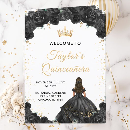 Zwarte Prinses Bloemstuk Quinceañera Programma