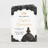Zwarte Prinses Bloemstuk Quinceañera Programma (Voorkant)