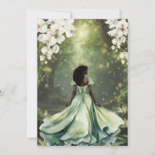 Zwarte prinses en kikker Sage Green Dress Sweet 16 Kaart (Achterkant)