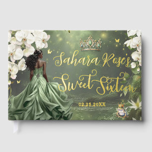 Zwarte Prinses en Kikker Wijze Groene Jurk Sweet 1 Gastenboek