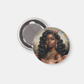 Zwarte Prinses Portret Magneet (Voorkant / Achterkant)