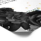 Zwarte Prinses Quinceañera 10 Tafel Zitting Grafie Poster (Hoek)