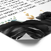 Zwarte Prinses Quinceañera 15 Tafel Zitting Grafie Poster (Hoek)