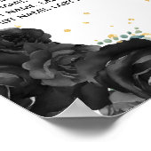 Zwarte prinses Quinceañera 8 tafels Zitplaatskaart Poster (Hoek)