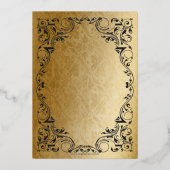  zwarte prinses Tiara Quinceañera Folie Uitnodiging (Achterkant)