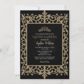  zwarte prinses Tiara Quinceañera Kaart (Voorkant)