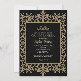  zwarte prinses Tiara Quinceañera Kaart