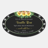 Zwarte Product Etiketten Groene en Gele Rozen Juwe (Voorkant)