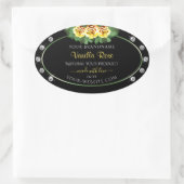 Zwarte Product Etiketten Groene en Gele Rozen Juwe (Tas)