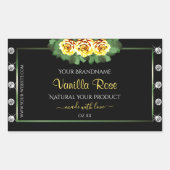 Zwarte Product Etiketten Groene en Gele Rozen Juwe (Voorkant)