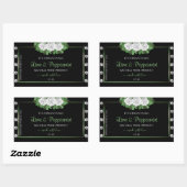 Zwarte Product Etiketten Groene en Witte Rozen Juw (Vel)