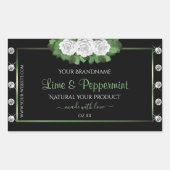 Zwarte Product Etiketten Groene en Witte Rozen Juw (Voorkant)