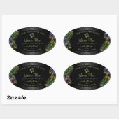 Zwarte Product Labels Geel Paars Hawaii Flowers (Vel)