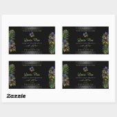 Zwarte Product Labels Geel Paars Hawaii Flowers (Vel)