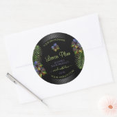 Zwarte Product Labels Geel Paars Hawaii Flowers (Envelop)