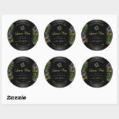 Zwarte Product Labels Geel Paars Hawaii Flowers (Vel)