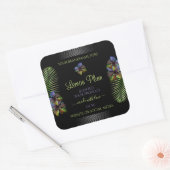 Zwarte Product Labels Geel Paars Hawaii Flowers (Envelop)