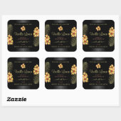 Zwarte Product Labels Geel Roze Hawaiian Flowers (Vel)