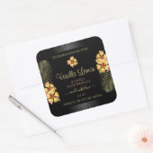 Zwarte Product Labels Geel Roze Hawaiian Flowers (Envelop)