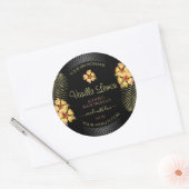 Zwarte Product Labels Geel Roze Hawaiian Flowers (Envelop)