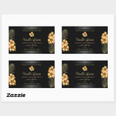 Zwarte Product Labels Geel Roze Hawaiian Flowers (Vel)