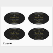 Zwarte Product Labels Gold Soft Glitter met Logo (Vel)