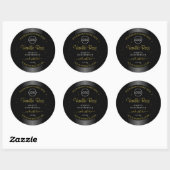Zwarte Product Labels Gold Soft Glitter met Logo (Vel)