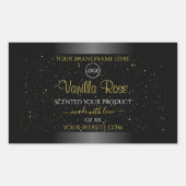 Zwarte Product Labels Gold Soft Glitter met Logo (Voorkant)