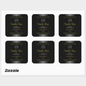 Zwarte Product Labels Gold Soft Glitter met Logo (Vel)