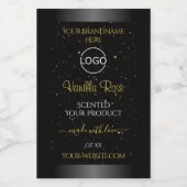 Zwarte Product Labels Gold Soft Glitter met Logo Voedselcontainer Etiket (Enkel label)