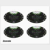 Zwarte Product Labels Groene witte rozen Juwelen L (Vel)