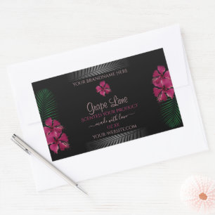 Zwarte Product Labels Wine Red Hawaiian Flowers