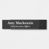 Zwarte Professionele Kantoor Naam Bord Deurteken Deurbordje (Voorkant)