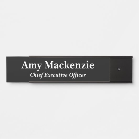 Zwarte Professionele Kantoor Naam Bord Deurteken Deurbordje (Voorkant)