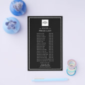 Zwarte professionele logo schoonheid prijs service flyer (Enkel)