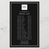 Zwarte professionele logo schoonheidsprijs service flyer (Voorkant)