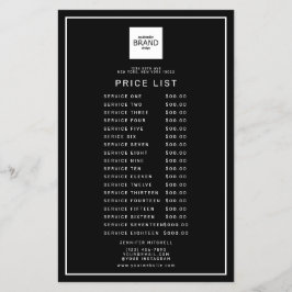 Zwarte professionele logo schoonheidsprijs service flyer