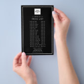 Zwarte professionele logo schoonheidsprijs service flyer (Hand)