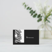 Zwarte professionele makelaar foto QR-code Visitekaartje (Staand voorkant)
