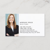 Zwarte professionele, minimale foto visitekaartje (Achterkant)