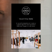 Zwarte professionele promotionele foto met bedrijf raamsticker