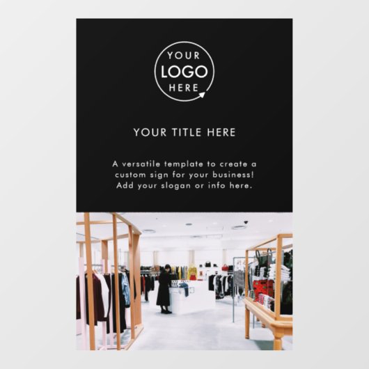 Zwarte professionele promotionele foto met bedrijf raamsticker (Vel)