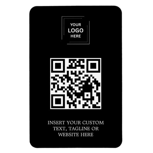Zwarte professionele QR-merkstijl Magneet (Verticaal)