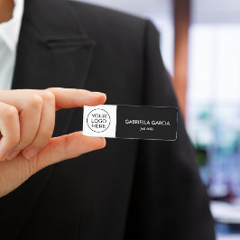 Zwarte Professionele Zakelijke Logo Werknemer Naamplaatje