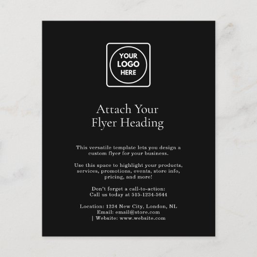 Zwarte Promotie Flyer | Aangepaste Minimale Zakeli (Voorkant)