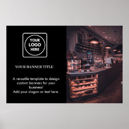 Zwarte Promotieposter | Aangepast Zakelijk Logo Poster