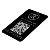 Zwarte promotionele QR-code voor zakelijk logo Magneet (Linkerzijde)