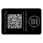 Zwarte promotionele QR-code voor zakelijk logo Magneet (Horizontaal)