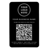 Zwarte promotionele QR-code voor zakelijk logo Magneet (Verticaal)